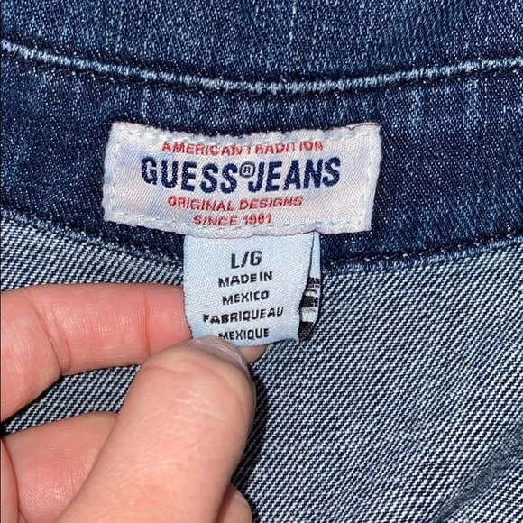 Guess Studded Dark Blue Denim Jacket - Picture 2 of 7